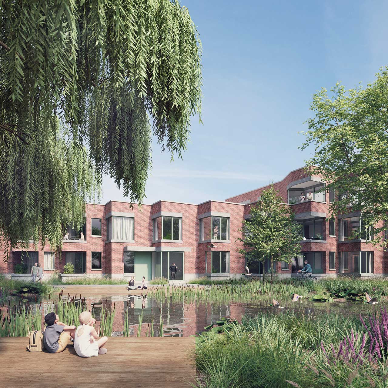 Een nieuwe buur op maat van de wijk   Het project bestaat uit twee delen: een bouwproject en de ontwikkeling van een publiek park in de wijk Buerstede. De gemeente Aartselaar en de intercommunale IGEAN organiseerden 2021 een architectuurwedstrijd, met een